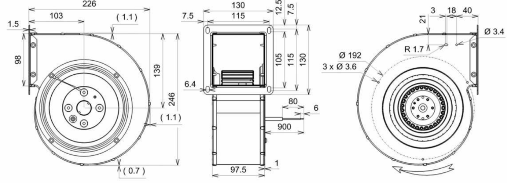 N05-48 Ecofit 2GRE15 140X59R Dimensions