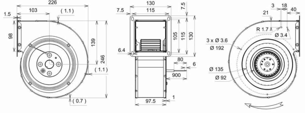 N05-62 Ecofit 4GRE25 160X62R Dimensions