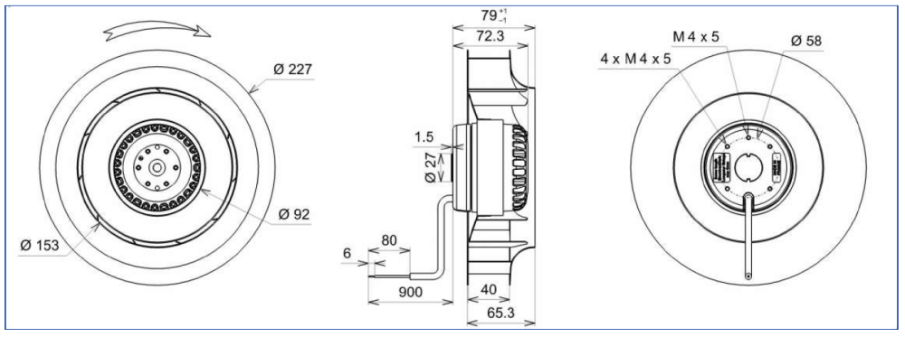 H06-16 Ecofit 2RRE25 225x40R Dimensions