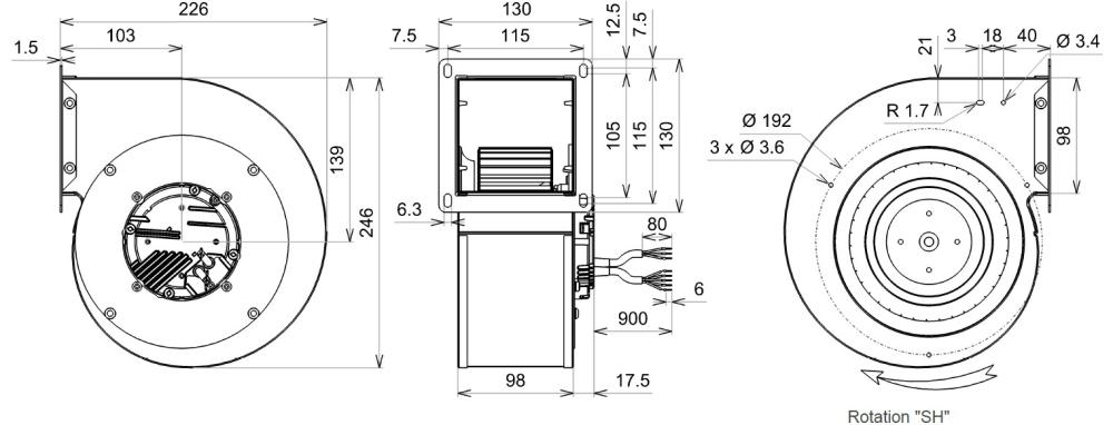 L02-A1 Ecofit GREG9 160X62R Dimensions