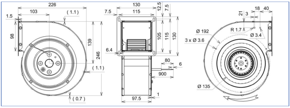 The N05-56 Ecofit 2GRE35 160X62R Dimensions