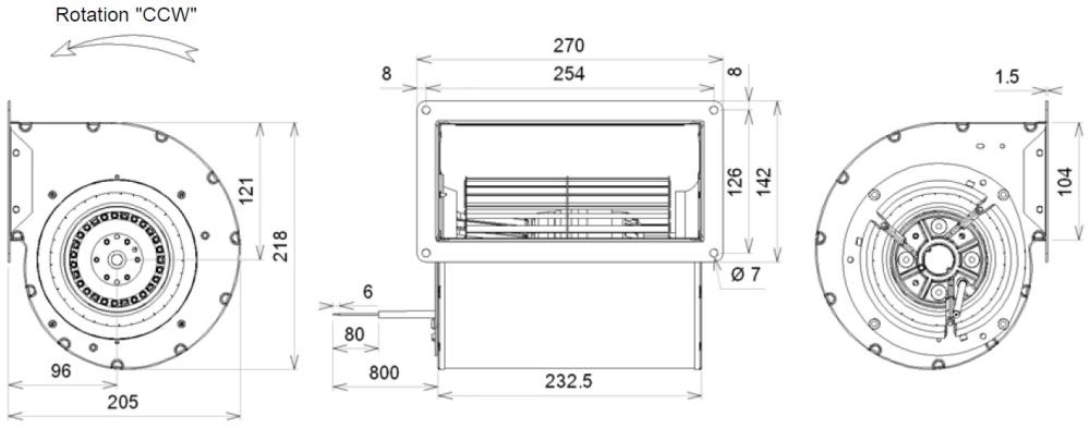 N11-02 Ecofit 2GDR45 146x180L 04S Dimensions