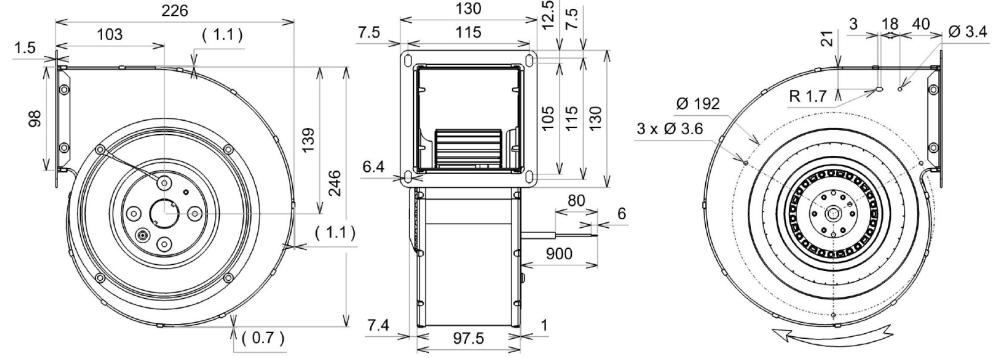 N15-B2 Ecofit 2GRE45 160X62R Dimensions