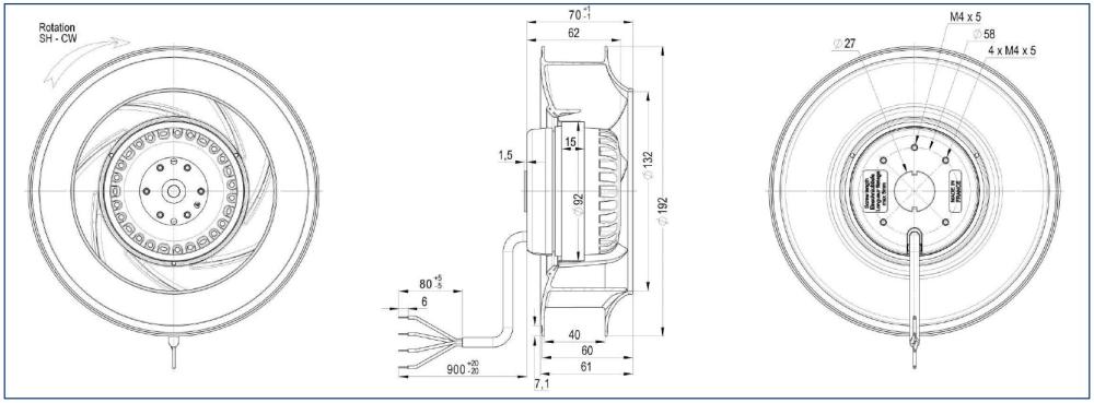 U24-A2 Ecofit 2RRE15 192X40R Dimensions