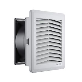 FF12D24UNR Fandis Filter Fan Unit 24V DC 63m³/h Reverse Airflow. Fits Cut Out 124x124mm. RAL 7035