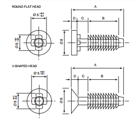 Plastic Rivet measurements 