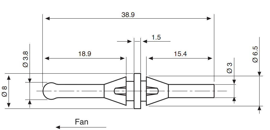 Elastic Rivet Technical Drawing