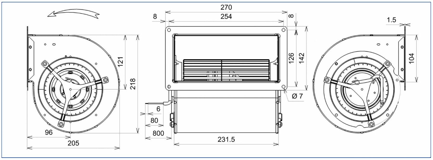 Z18-21 Ecofit 4GDS25 133X190L Fan Dimensions Z18-21 Ecofit 4GDS25 133X190L Fan Dimensions